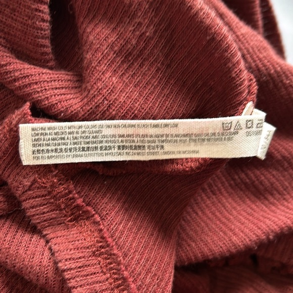 Free People Beach Womens Harper Tiered Mini Dress Burgundy Ruffled size XS - Picture 10 of 12